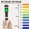 PH Meters 4 in 1 H2/PH/ORP/TEMP Meter LCD Backlight Digital Water Quality Monitor Tester PH Meter for Pools Drinking Water Aquariums 230710