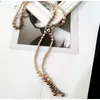 Strands Strings DIY Long Simulated Pearl Necklace For Women Camellia hänge långt halsband Party smycken 230710