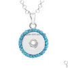 Pendant Necklaces Retro Round Snap Button Necklace 18Mm Ginger Snaps Buttons Crystal Charms For Women Jewelry Drop Delivery Pendants Dhxft