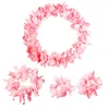 Fleurs décoratives Un ensemble compte Tropical Hawaiian Luau Flower Lei Party Favors Front Door Wreath 24 Inch Heart Wreaths