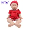 Dolls Ivita WG1528 43CM Full Body Silicone Reborn Baby Doll Realistic Girl Omålade Toys With Pacifier for Children Gift 230710