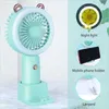 Electric Fans Rechargeable USB Hand Fans For Women Portable Mini Fan Silent Desktop Fan With Night Light Three Wind speed Air cooler