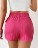 Shorts Feminino Y2K Para Mulheres 2023 Verão Candy Color Estilo Esportivo Decoração com Laço Casual Texturizado Sapatilha Streetwear