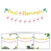 Flores decorativas 2 pçs Flamingo Latte Hawaii Banners Guirlandas de verão Papel elegante Pendurado Decoração engraçada Blaze Guirlanda