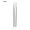 10x Multifunctional Plastic Clear Test Tubes With Caps Round Bottom For School Chemistry Equipment Laboratory Supplies