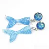 Stud Fashion Resin Druzy Drusy Earrings Stainless Steel Mermaid Handmade For Women Jewelry Drop Delivery Dhefs