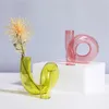 Decorative Objects Figurines Creative Glass Vase Candle Holders Clear Flower Wedding Centerpieces Home Decoration Table Candlestick Holder 230710