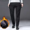 Men's Jeans Winter Men's Plus Wool Warm Jeans Business Casual Relaxed Straight Elastic Denim Trousers Brand Men's Fit Pants Z230711