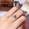 Cluster Rings 2ct Real Moissanite Anel Solitaire Para Mulheres Cruz Oca Proposta De Casamento S925 Jóias De Prata Criadas Banda De Diamante