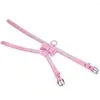 Dog Collars Pet Chest Harness Rhinestone Bow Small Traction Rope Walking Cat Coleira Para Cachorro Accessories