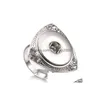 Cluster-Ringe Snap Button Schmuck Strass Kristall 18mm Snaps Buttons DIY Einstellbare Ring Drop Lieferung DHD9W