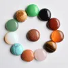 Stone Natural 16Mm Round Loose Beads Opal Rose Quartz Tigers Eye Turquoise Cabochons Flat Back For Necklace Ring Earrrings Jewelry D Dhgof