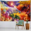 Tapisserier Färgglada moln Tapestry Wall Hanging Sandy Beach Throw Rug Filt Pad Camping Tent Travel Madrass Home Decor