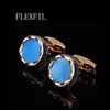 Cuff Links FLEXFIL Luxury shirt cufflinks for men s Brand cuff buttons links gemelos High Quality round wedding abotoaduras Jewelry 230710