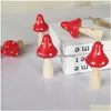 Andere Home Decor Paddestoelen Miniatuur Beeldjes Mini Houten Fairy Tuin Accessoires Bloempotten Micro Landschap Decoratie Xbjk2302 Dh1Sg