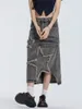 Women s Jumpsuits Rompers Y2K Star Embroidered Denim Skirt Oversized Retro High Waisted Distressed Loose A Line Midi Dress Summer Fashion Women Streetwear 230711