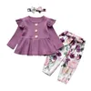 Комплекты одежды весенняя осенняя малыша для малышей девочки наряд одежды