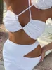 Abito a due pezzi Mozision Elegante abito sexy Set Donna Rose Flower Halter Crop Top e gonna Outfit Night Club Part Irregular Two Piece Set 230711