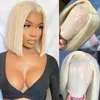 Bob Wig 13x4 Straight Lace Front Brable Honey Blonde Short Human Hair Hd Bone Frontal for Women