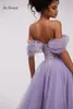 Party Dresses Cute Off Shoulder Navy Cocktail A-line Tulle Short Gown Custom Made Lilac Prom Dress With Crystals