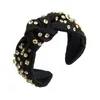 Hårklämmor Vintage Lyx Mode Rhinestone Knot Svamp Hårband Pannband Dam Vackra Accessoarer