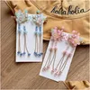 Hair Accessories Clip Tassel Hanfu Ornament Headdress Alloy Pearl Accessory Kids Girl Hairpin Chinese Style Barrettes Drop Delivery Dhahk