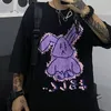 Hommes t-shirts gothique Punk été ample Vintage femmes lzzang rue Harajuku dessin animé impression à manches courtes goutte Cthes Pus Sze 230710