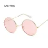 Sunglasses Frames Retro Round Pink Woman Brand Designer Sun Glasses For Alloy Mirror Female De Sol Black 230710