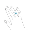 Cluster Rings Fashion Zinc Alloy Unique Dolphin Fishtail Mystic Blue Fire Opal Jewelry For Women Ring Christmas Day Gift