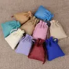 Packaging Bags 100 PCS linen bag drawstring burlap bag gift bag jewelry packaging wedding candy Christmas party storage bag customizable 230710