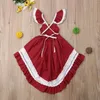 Vestidos para meninas Emmababy 2023 Bebê Criança Verão Sem Mangas Renda Vestido Formal Festa Casamento Concurso Princesa 1-6T