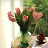 Decorative Flowers High Quality Artificial Flower Tulip Bouquet Real Feel Peony Orchids Fake For Wedding Home Garden Decor