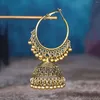 Necklace Earrings Set Ethnic Big Round Bells Tassel Earring Ring For Women Vintage Gold Plated Wedding Party Jewelry Accessories