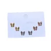 Örhängen MIGGA Design 3 par/set Cubic Zirconia Butterfly För Kvinnor Flickor Kristallsmycken