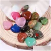 Piedra Natural 16X6Mm Adornos de corazón Chakra Reiki Curación Cuarzo Mineral Piedras preciosas caídas Mano Decoración para el hogar Entrega de joyería Dhmds