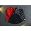 Clothing Sets Baby Girls Winter Clothes Set Long Sleeve Sweater Shirt And Skirt 2 Piece Suit Spring Outfits For Kids Cloth Drop Deli Dhwi8