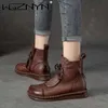 Buty damskie buty 2023 nowa jesienna zima Vintage damskie buty moda skórzane botki Zapatos De Mujer Wram Botas botki Chaussures L230711