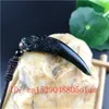 Naszyjniki z wisiorkami Natural Black Green Chinese Jade Wolf Tooth Naszyjnik Modne akcesoria Urok Biżuteria Rzeźbiony Amulet Prezenty dla mężczyzn Her 230710