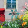 庭の装飾 28 インチ回転風車風スピナー鉄アート装飾プラグインミル彫刻芝生庭パティオ装飾 230710