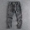 Pantaloni da uomo Retro Cargo da uomo con tasche funzionali e lavaggio invecchiato