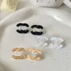 Stud 3color Marke Designer Buchstaben Überzogene Silber Geometrische Frauen Kristall Strass Perle Hoop Ohrring Hochzeit Party Jewerlr