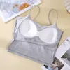 Camisoles Tankar Söta Spaghetti Axelremmar Bralette Hollow Out U Rygg Väst Soild Color Tube Toppar Bomull Linne Ytterkläder