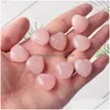 Stone Natural Pink Crystal 15 mm Coeur Fonction d'ornements Quartz Crystals de guéris