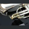 Hoogwaardige cornet Bb Bes trigger cornet Koperblazer met harde koffer, mondstuk, doek en handschoenen, verzilverd