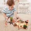 Intelligence toys Baby Toys 3d Wooden Puzzle Forest Animals Jigsaw Board Early Educational Montessori for Children Gifts 230710