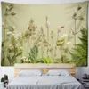 Arazzi Flower Green Leaf Tapestry Wall Hanging Natural Plant Style Landscape Home Decor R230710