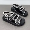 Sandaler Kvinnor Plattform Sandal Sommarmode Retro Bältesspänne Kvinna Casual Utomhus Tjock botten DM-117