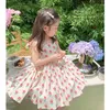 ガールドレス夏服女の赤ちゃんビーチカジュアルファッション印刷かわいい弓の花プリンセスドレス子供服 Vestidos F19