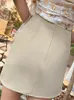 Spódnice Dabuwawa toczona spódnica z wysokim stanem linia A nieregularna Mini krótka Khaki bez wysiłku szykowny letni trend damski DM1BSK014