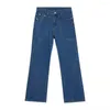 Jeans da uomo Four Seasons Uomo Coreano Cuciture a onde Casual Drappeggio Pantaloni dritti a vita media Street High Y2k